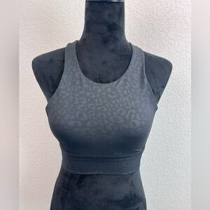 ALLFENIX High Neck Shiny Leopard Print Sport Bra Size Small